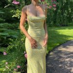 Women Spaghetti Strap Casual Maxi Dresses Sleeveless Cami Dress Party Club Bodycon Dress - Image 2